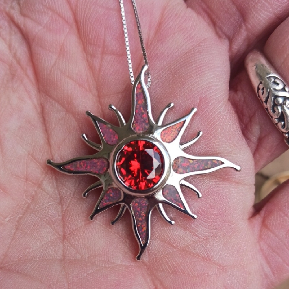 New! Orange,created Fire Opal,pendant Only.
